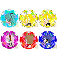 Hatsune Miku Ultra Medal, Kagamine Rin Ultra Medal, Kagamine Len Ultra Medal, Megurine Luka Ultra Medal, MEIKO Ultra Medal and KAITO Ultra Medal