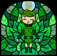 Saria glassed window from Wind Waker