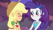 Applejack nodding her head at Rarity EGROF.png (1 MB) Amethyst Majesty remembered when he saw Applejack with Rarity which made him angry and jealous