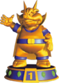 Golden statue found after winning Trophy Races