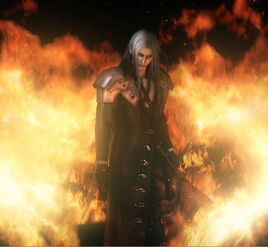 Sephiroth in flames