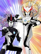 Ultraman Rosso Shine and Ultraman Blu Dark