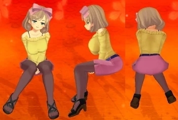 Senran Kagura 2 Hikage (Sexy Sweeter) Normal Sitting Pose