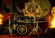 Goro rocking out on the drums, from the Deadly Alliance Krypt