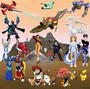 Radical Edward with Ein as they watch the war unfold