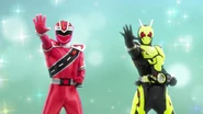 Highway Charge Red Ranger and Kamen Rider Neo Zero-One Team Up