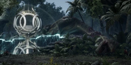 The lush landscape of the reformed Yin Yang Island, based on the Prehistoric age in MK11