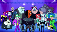 Sinestro, Harley Quinn, General Zod, Soloman Grundy, Bane, Gorilla Grodd, Darkseid, The Penguin, The Joker, Poison Ivy, Mr. Freeze, Two-Face and The Riddler