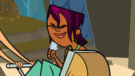 Sierra in the baby carriage during the challenge.