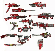 Power Blaster, Blade Blaster, Ranger Carbine, Ranger Rifle, Ranger Submachine Gun, Ranger Longshot, Thunderslinger, Power Launcher, Energy Bazooka, Ranger Sawed-Off, CrossScope, Power Rail Gun, Ranger Sword and Ranger Battle Shield