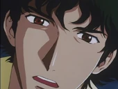Spike's eyes, left is real, right looks into the past