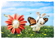 Red Flower Rabbid and Black and Orange Butterfly Rabbid