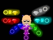 Sonic the Hedgehog, Miles "Tails" Prower, Knuckles the Echidna, Shadow the Hedgehog, Arkayna Goodfey, Zarya Goodfey-Moonwolf, Emerald "Em" Zirconia Goldenbraid and Piper Willowbrook are using Chaos Emeralds, Sol Emeralds, and World Rings to transform into Super Burning Darkspine Sonic, Super Burning Darkspine Tails, Super Burning Darkspine Knuckles, Super Burning Darkspine Shadow, Super Burning Darkspine Arkayna, Super Burning Darkspine Zarya, Super Burning Darkspine Em and Super Burning Darkspine Piper