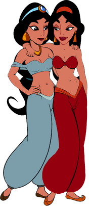 Genie Jasmine and Princess Jasmine together