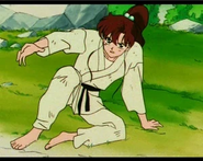 Makoto in karate outfit