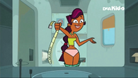 Sierra showing how she punches holes in her belt every time Heather lies to her, but ends up showing a lot more.