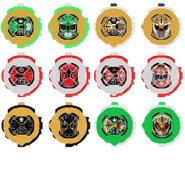 Tommy Oliver's Ridewatches (Green Ranger Ridewatch, White Ranger Ridewatch, Red Zeo Ranger Ridewatch, Red Turbo Ranger Ridewatch, Black Dino Ranger Ridewatch and Lord Drakkon Ridewatch)