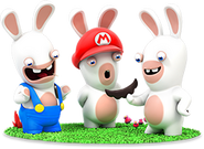 Blue Farmer Vest Rabbid and Mario Hat Rabbid