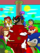 They are hanging out all together