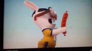 Black Hair Nerdy Mustache Yellow Uniform Rabbid