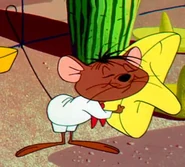 Speedy off with his hat