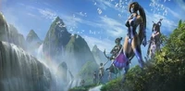 Princess Kitana and the Edenian Resistance on their new home named Argus Island (MK vs. DC Universe)