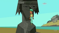 Sierra investigates the statue of Tyler's head.