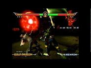 Taven fighting Reptile with Caro watching