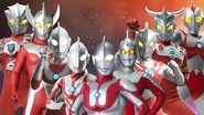 Nine Ultra Brothers (Astra, Ultraman Leo, Ultraman Ace, Zoffy, Ultraseven, Ultraman, Ultrman Jack, Ultraman Taro and Ultraman 80)