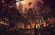 Dystopian city in Aiko's future