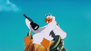 Scuttle's first appearance playing with the telescope