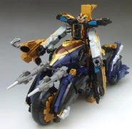 Wrecker Zord is riding the Beast-X King Zord Vehicle Mode