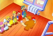 An unnamed plumber resembling Wario from The Super Mario Bros. Super Show! episode "Plummer's Academy"