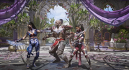 Goro as kameo with Kitana and Mileena (MK1)