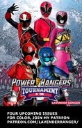 Ninja Steel Red, Red Samurai Ranger (Lauren), Dino Charge Pink Ranger, Super Megaforce Red and Beast Morphers Blue Team Up