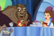 Chip with Chip the Chipmunk, Mrs. Potts, Beast and Belle in House of Mouse
