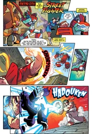 Magma Dragoon defeated by Ryu, Ken Masters, Chun-Li and Sticks the Badger