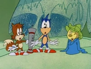 Rocket with Tails witnessing Sonic being slow in his debut