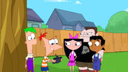 The moment before Bridgette tells Phineas, Ferb, Isabella, Baljeet and Buford what happened.