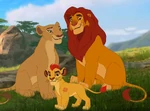 Simba with Nala and Kion in The Lion Guard