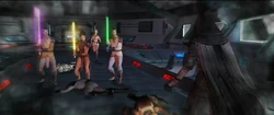 Bastila Shan and her strike team face Darth Revan.