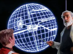 Jan Dodonna briefs rebel pilots on the Death Star plans