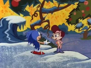 Sonic and Sally in Christmas Blast