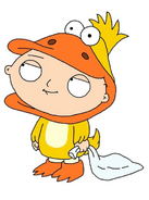Stewie in duck costume