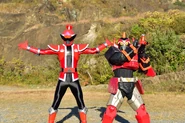 Avatar Charge Red Ranger and Dinozord Ranger Team Up