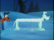 Pluto with a snow dog version of himself
