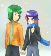 ESE ES MI MUCHACHO(??)(Aodewa con Megumi hablando de...Algo algo....Nieve?)