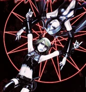 A1664531869 10.jpg (265 kB) Hagane Rin y Hagane Miku, extraído de la portada del álbum TRAUMATIC de Utsu-P, ilustrado por Hansi.