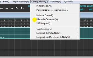 Configuración > Editor de cantantes