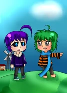 Jikko y Aodewa chibis :V (Regalo de Historycreep :3)